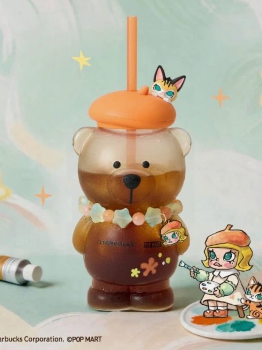 Starbucks x POP MART Bearista glass cold cup- Molly 15oz